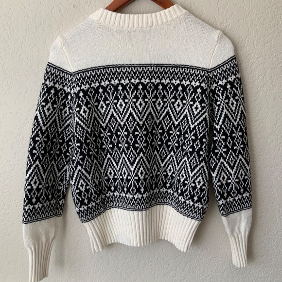 Loft Fair Isle Sweater Black & White Size Small - Picture 5 of 5